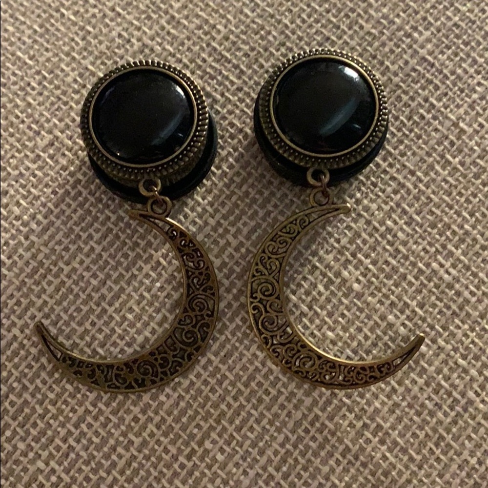 Gauged plugs 1” moon danglers